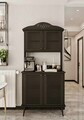 Dulap de bar pentru cafea, Hanah Home, Avior 90, 90x170x40 cm, MDF, Negru