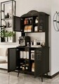 Dulap de bar pentru cafea, Hanah Home, Avior 90, 90x170x40 cm, MDF, Negru