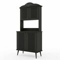 Dulap de bar pentru cafea, Hanah Home, Avior 90, 90x170x40 cm, MDF, Negru