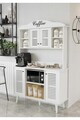 Dulap de bar pentru cafea, Hanah Home, Avior 120, 120x170x40 cm, MDF, Alb