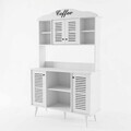 Dulap de bar pentru cafea, Hanah Home, Avior 120, 120x170x40 cm, MDF, Alb