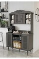 Dulap de bar pentru cafea, Hanah Home, Avior 120, 120x170x40 cm, MDF, Gri