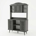 Dulap de bar pentru cafea, Hanah Home, Avior 120, 120x170x40 cm, MDF, Gri