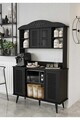 Dulap de bar pentru cafea, Hanah Home, Avior 120, 120x170x40 cm, MDF, Negru