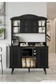 Dulap de bar pentru cafea, Hanah Home, Avior 120, 120x170x40 cm, MDF, Negru