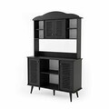 Dulap de bar pentru cafea, Hanah Home, Avior 120, 120x170x40 cm, MDF, Negru