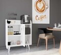 Dulap de bar pentru cafea, Hanah Home, Magnetar, 90x109x40 cm, MDF, Alb