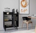 Dulap de bar pentru cafea, Hanah Home, Magnetar, 90x109x40 cm, MDF, Negru