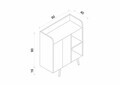 Dulap de bar pentru cafea, Hanah Home, Magnetar, 90x109x40 cm, MDF, Negru