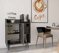Dulap de bar pentru cafea, Hanah Home, Magnetar, 90x109x40 cm, MDF, Gri