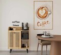 Dulap de bar pentru cafea, Hanah Home, Magnetar, 90x109x40 cm, MDF, Maro