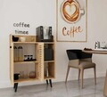 Dulap de bar pentru cafea, Hanah Home, Magnetar, 90x109x40 cm, MDF, Maro