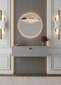 Bufet, Hanah Home, Mimosa 70, 70x26x22 cm, MDF, Gri deschis