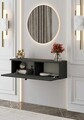 Bufet, Hanah Home, Mimosa 90, 90x26x22 cm, MDF, Gri