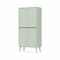 Dulap pentru bucatarie, Hanah Home, Capella, 69x158x32 cm, MDF, Verde menta