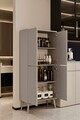 Dulap pentru bucatarie, Hanah Home, Capella, 69x158x32 cm, MDF, Gri deschis