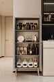 Dulap pentru bucatarie, Hanah Home, Capella, 69x158x32 cm, MDF, Gri deschis