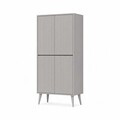 Dulap pentru bucatarie, Hanah Home, Capella, 69x158x32 cm, MDF, Gri deschis