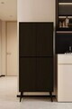 Dulap pentru bucatarie, Hanah Home, Capella, 69x158x32 cm, MDF, Negru