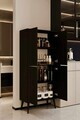 Dulap pentru bucatarie, Hanah Home, Capella, 69x158x32 cm, MDF, Negru