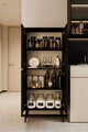 Dulap pentru bucatarie, Hanah Home, Capella, 69x158x32 cm, MDF, Negru