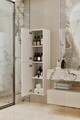 Dulap de baie, Hanah Home, Capella, 34x138x32 cm, MDF, Alb
