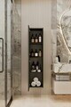 Dulap de baie, Hanah Home, Capella, 34x138x32 cm, MDF, Gri