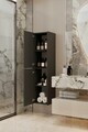 Dulap de baie, Hanah Home, Capella, 34x138x32 cm, MDF, Gri
