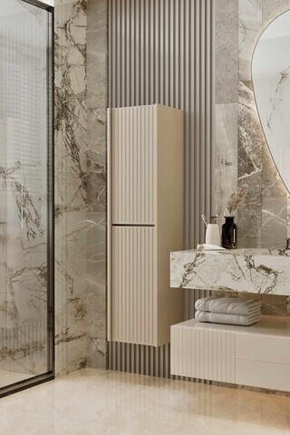 Dulap de baie, Hanah Home, Capella, 34x138x32 cm, MDF, Gresie