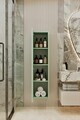 Dulap de baie, Hanah Home, Capella, 34x138x32 cm, MDF, Verde menta