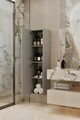 Dulap de baie, Hanah Home, Capella, 34x138x32 cm, MDF, Gri deschis