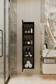 Dulap de baie, Hanah Home, Capella, 34x138x32 cm, MDF, Negru