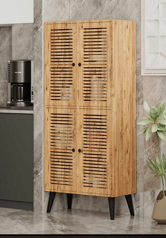 Dulap multifunctional, Hanah Home, Deneb, 70x160x33 cm, MDF, Maro