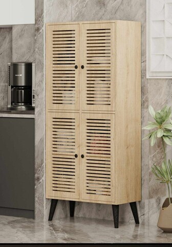 Dulap multifunctional, Hanah Home, Deneb, 70x160x33 cm, MDF, Maro