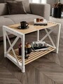 Masuta de cafea, Hanah Home, Pls Room 1, 53x38x33 cm, PLASTIC LEMN, Alb