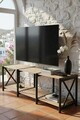 Comoda TV, Hanah Home, Tv Unit, 110x40x38 cm, PLASTIC LEMN, Negru