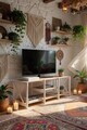 Comoda TV, Hanah Home, TV Unit Shelf, 110x40x38 cm, PLASTIC LEMN, Alb