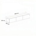 Comoda TV, Hanah Home, Helen, 180x30x30 cm, PAL, Travertin