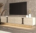 Comoda TV, Hanah Home, Helen, 180x30x30 cm, PAL, Travertin / Nuc