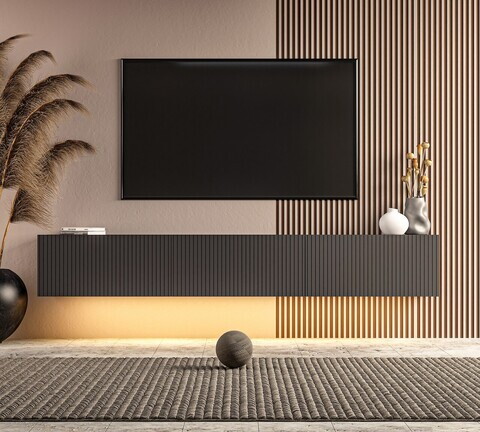 Comoda TV, Hanah Home, Ada, 180x28.6x31.4 cm, PAL, Antracit