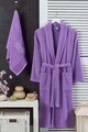 Set halat si prosop de baie, L'essentiel Maison, Cora, Bumbac, Mov