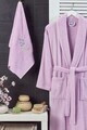 Set halat si prosop de baie, L'essentiel Maison, Cora, Bumbac, Lila