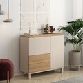 Dulap multifunctional, Hanah Home, Mood, 87.2x82.4x35 cm, PAL, Nisip / Stejar