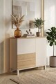 Dulap multifunctional, Hanah Home, Mood, 87.2x82.4x35 cm, PAL, Nisip / Stejar