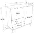 Dulap multifunctional, Hanah Home, Mood, 87.2x82.4x35 cm, PAL, Nisip / Stejar