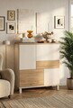 Dulap multifunctional, Hanah Home, Mood, 87.2x101.1x35 cm, PAL, Nisip / Stejar