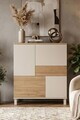 Dulap multifunctional, Hanah Home, Mood, 87.2x101.1x35 cm, PAL, Nisip / Stejar