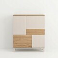 Dulap multifunctional, Hanah Home, Mood, 87.2x101.1x35 cm, PAL, Nisip / Stejar