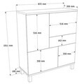 Dulap multifunctional, Hanah Home, Mood, 87.2x101.1x35 cm, PAL, Nisip / Stejar