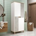 Dulap multifunctional, Hanah Home, Nord, 69.7x175x40 cm, PAL, Alb / Stejar / Gri